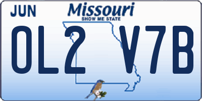 MO license plate OL2V7B