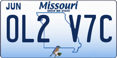 MO license plate OL2V7C