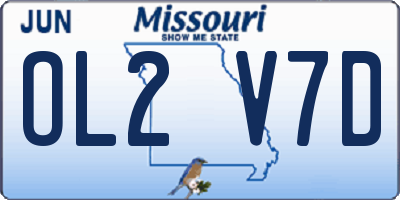 MO license plate OL2V7D