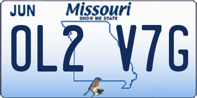 MO license plate OL2V7G