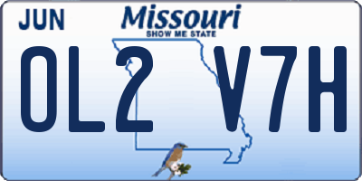 MO license plate OL2V7H