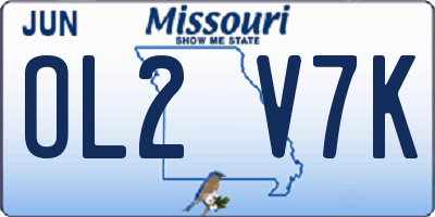 MO license plate OL2V7K