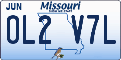 MO license plate OL2V7L