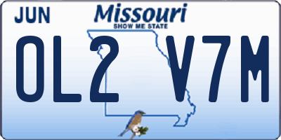 MO license plate OL2V7M