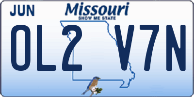 MO license plate OL2V7N