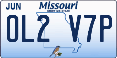 MO license plate OL2V7P