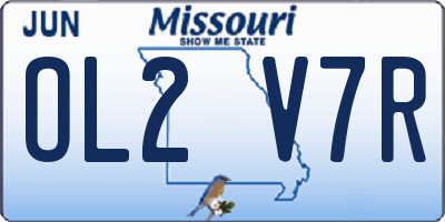 MO license plate OL2V7R