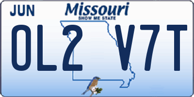 MO license plate OL2V7T