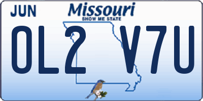 MO license plate OL2V7U