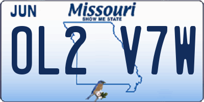 MO license plate OL2V7W