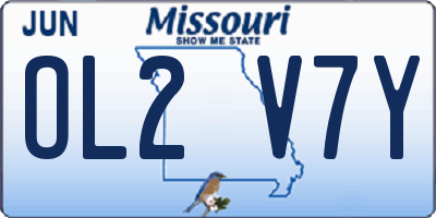 MO license plate OL2V7Y