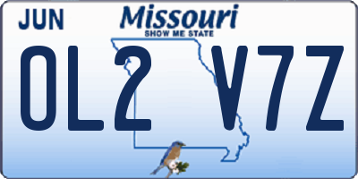 MO license plate OL2V7Z