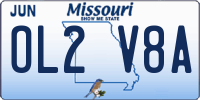 MO license plate OL2V8A