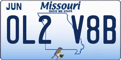 MO license plate OL2V8B