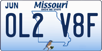 MO license plate OL2V8F
