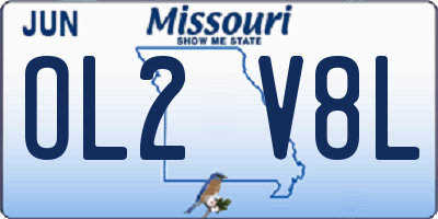 MO license plate OL2V8L