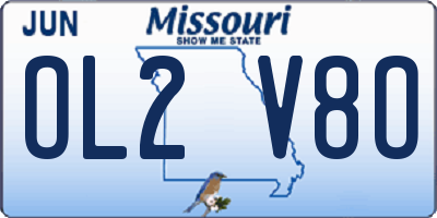 MO license plate OL2V8O