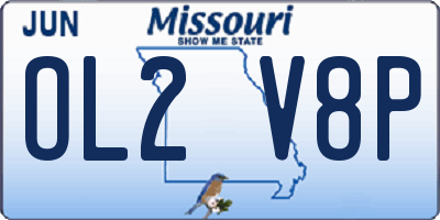 MO license plate OL2V8P