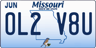 MO license plate OL2V8U