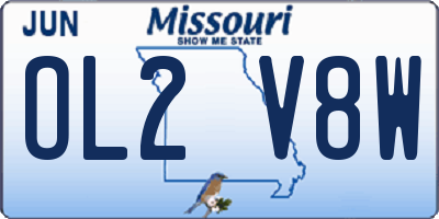 MO license plate OL2V8W