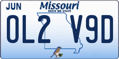 MO license plate OL2V9D