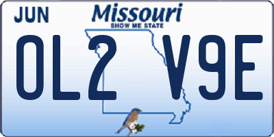 MO license plate OL2V9E