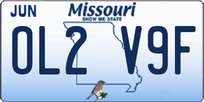 MO license plate OL2V9F
