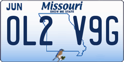 MO license plate OL2V9G