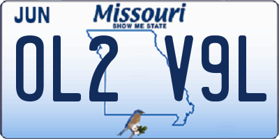 MO license plate OL2V9L