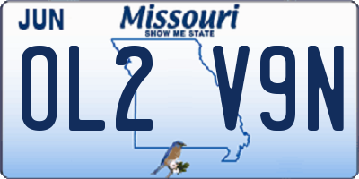 MO license plate OL2V9N