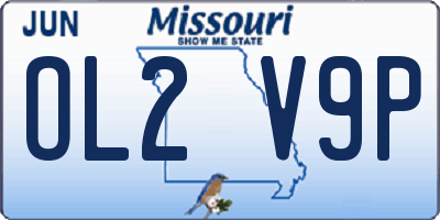 MO license plate OL2V9P