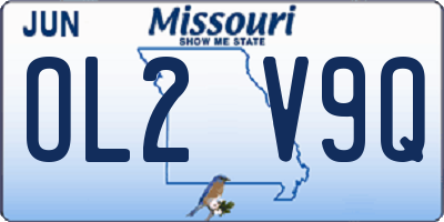 MO license plate OL2V9Q