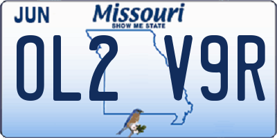 MO license plate OL2V9R