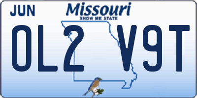 MO license plate OL2V9T