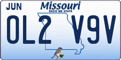 MO license plate OL2V9V