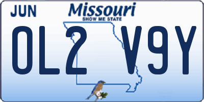 MO license plate OL2V9Y