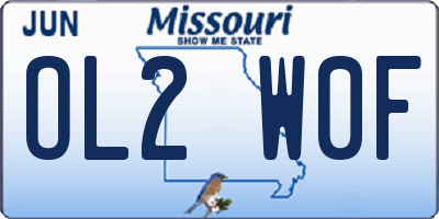 MO license plate OL2W0F
