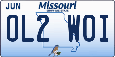 MO license plate OL2W0I