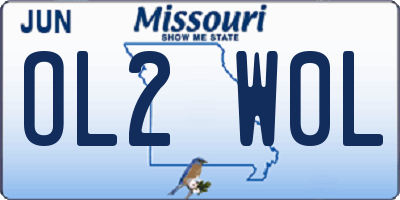 MO license plate OL2W0L