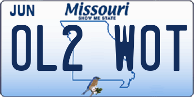 MO license plate OL2W0T