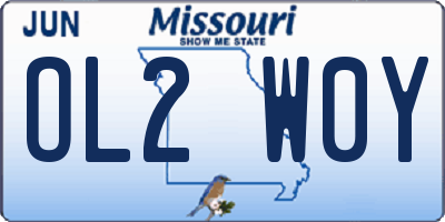 MO license plate OL2W0Y
