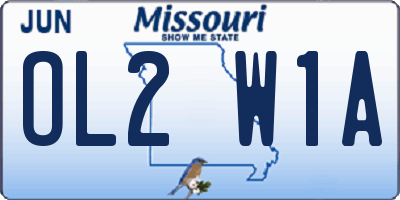 MO license plate OL2W1A