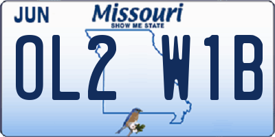MO license plate OL2W1B