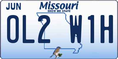 MO license plate OL2W1H