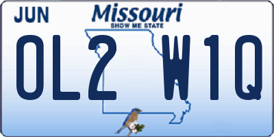 MO license plate OL2W1Q