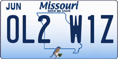 MO license plate OL2W1Z