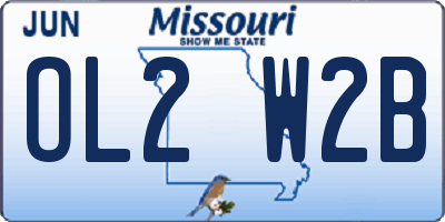 MO license plate OL2W2B