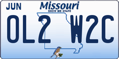 MO license plate OL2W2C