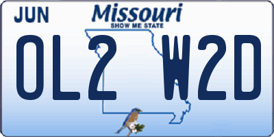 MO license plate OL2W2D