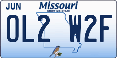 MO license plate OL2W2F